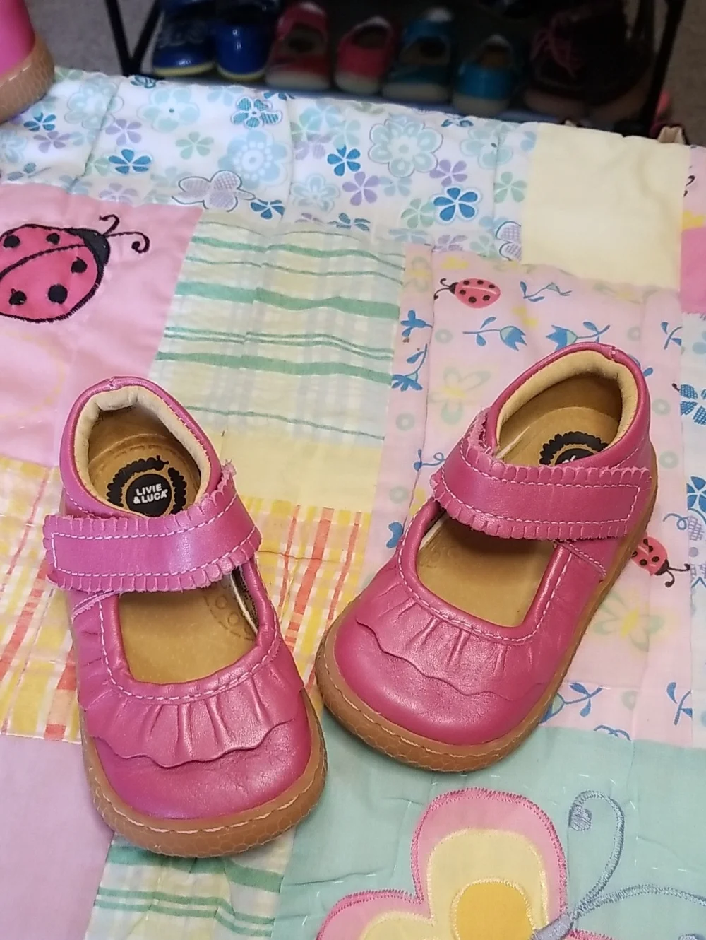 Livie & Luca Pink Shimmer Ruche HTF Soft Originals Made in Mexico Size 5